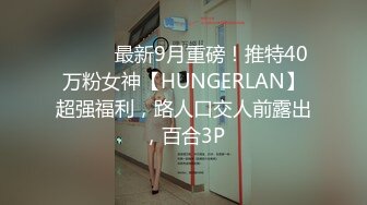 ⚫️⚫️最新9月重磅！推特40万粉女神【HUNGERLAN】超强福利，路人口交人前露出，百合3P